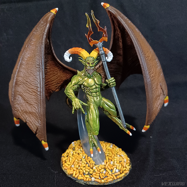 vexwing's tweet photo. Holiday Mini #16: Candy Cornugon 

D&amp;D Horned Devil mini from @wizkidsgames

Happy Halloween, everyone!

#DnD #DnDMiniatures #TTRPG #TTRPGMiniatures #TTRPGmini #MiniaturesPainting #Wizkids
#WizKidsMiniatures #HornedDevil #Cornugon #CandyCorn #Halloween https://t.co/jO9li29k1i