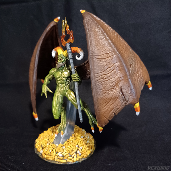vexwing's tweet photo. Holiday Mini #16: Candy Cornugon 

D&amp;D Horned Devil mini from @wizkidsgames

Happy Halloween, everyone!

#DnD #DnDMiniatures #TTRPG #TTRPGMiniatures #TTRPGmini #MiniaturesPainting #Wizkids
#WizKidsMiniatures #HornedDevil #Cornugon #CandyCorn #Halloween https://t.co/jO9li29k1i