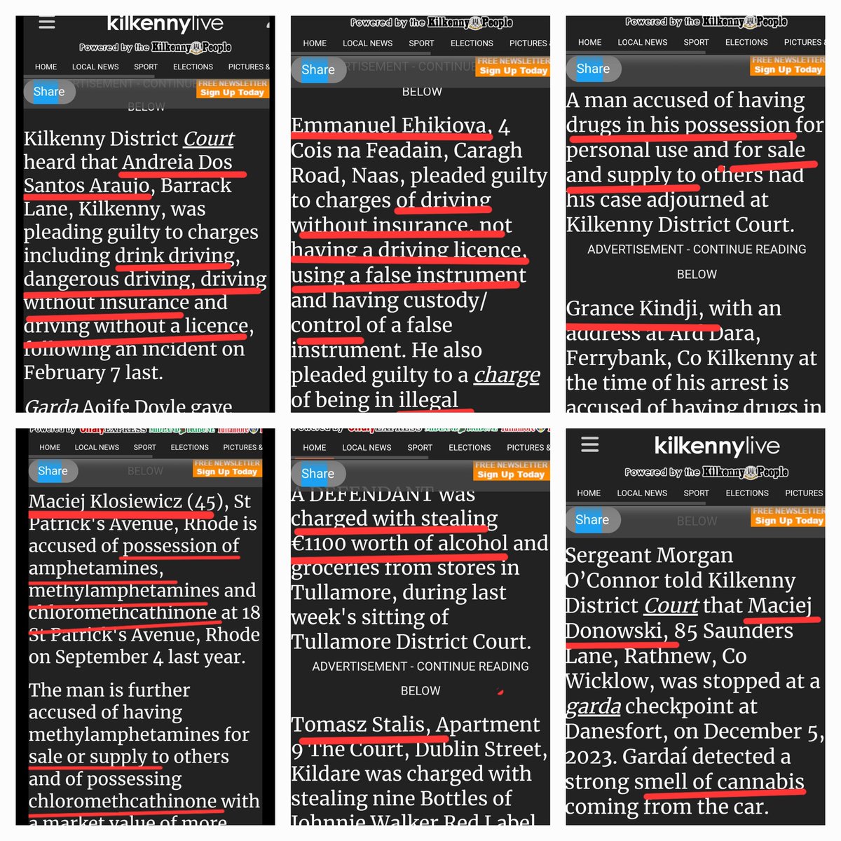 HolyJazus's tweet image. A quick browse through TODAY'S local newspapers.  Nothing but foreigners in court for all sorts of crimes.
#irelandisfull
#MigrantCrime 
@243_cal 
@The_NinjaKnight 
@OldNormality 
@ed_razors72027 
@an_brasan