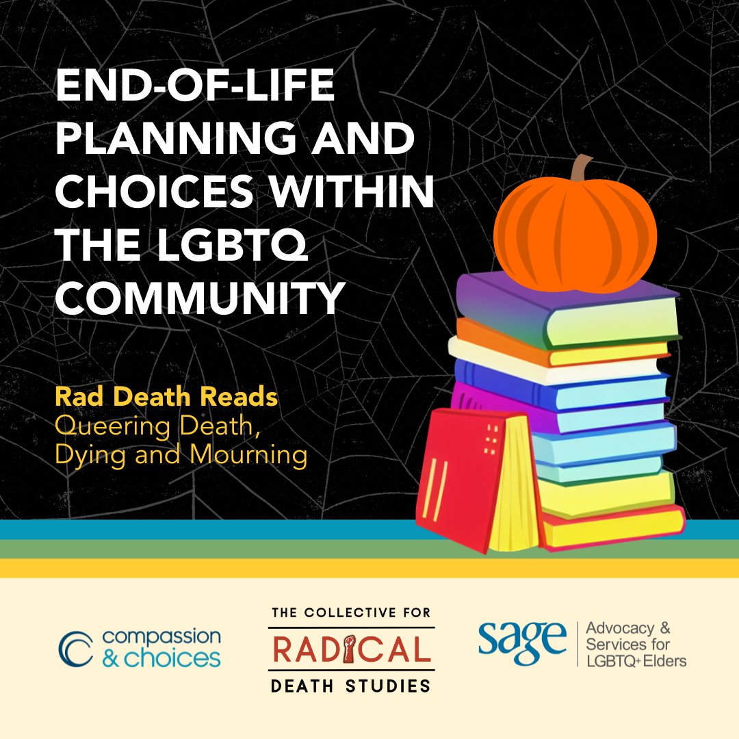 Compassion & Choices (@compandchoices) on Twitter photo This month, Compassion & Choices was honored to join <a href="/RadDeathStudies/">RadicalDeathStudies</a> for an event series about Queering Death, Dying and Mourning.
Together with @SAGEUSA, we co-led a session about end-of-life planning and choices in the LGBTQ+ community. Learn more: candc.link/RadDeathReads This month, Compassion & Choices was honored to join <a href="/RadDeathStudies/">RadicalDeathStudies</a> for an event series about Queering Death, Dying and Mourning.
Together with @SAGEUSA, we co-led a session about end-of-life planning and choices in the LGBTQ+ community. Learn more: candc.link/RadDeathReads
