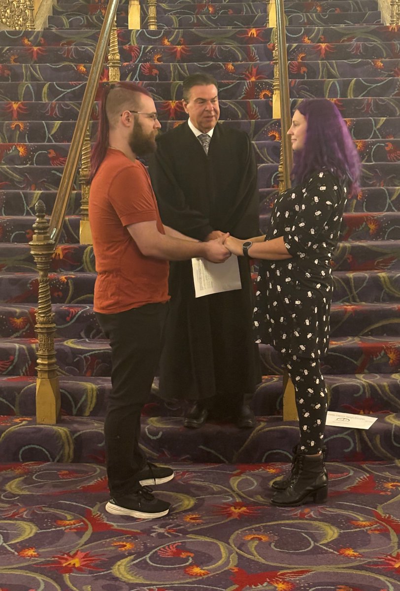 AkronCourts's tweet photo. Twelve happy couples were married today at @AkronCivic!

Akron Municipal Court Judge Jon Oldham and Akron Municipal Court Judge Ron Cable each officiated six weddings!

Look for more photos soon! Congratulations to all! #Halloween https://t.co/jwuLAvwr5w