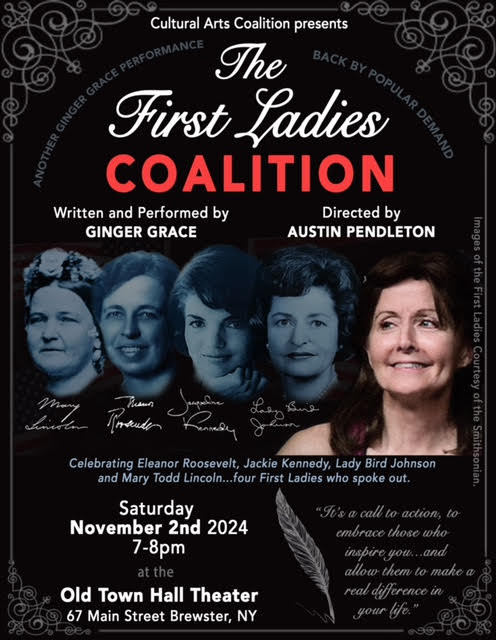 he First Ladies Coalition
written and performed by #lptwmember Ginger Grace
Saturday November 2nd @ 7PM
Old Town Hall Theater
Brewster, NY
Tickets:
ticketleap.events/.../the-first-…