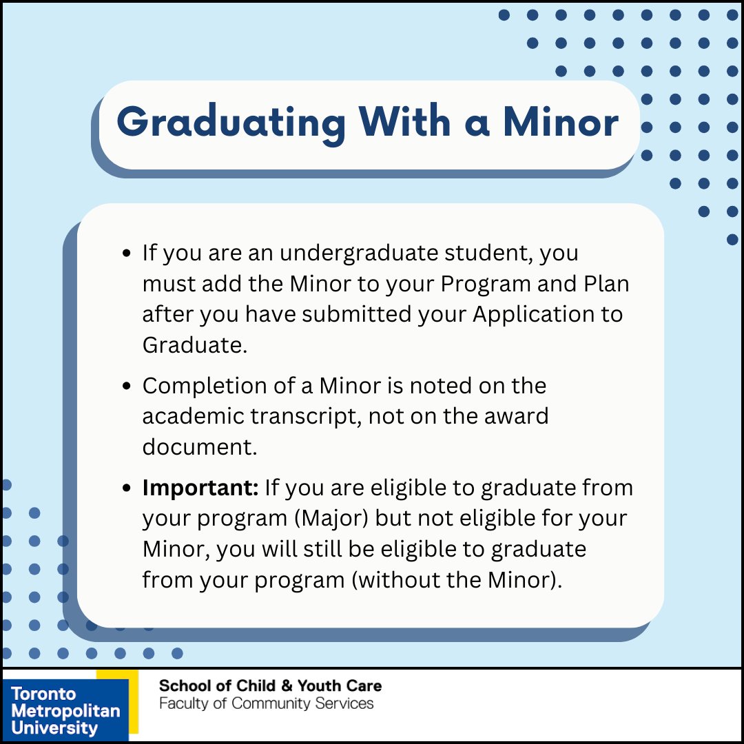 Attention CYC Students: If you are planning to graduate in Spring 2025, please note that applications will be open November 1st to March 1st. 

Your application is submitted online via MyServiceHub at my.torontomu.ca 
torontomu.ca/myservicehub-s…