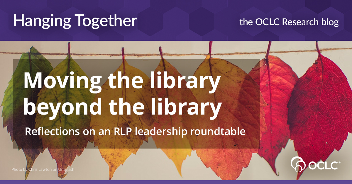 OCLC's tweet photo. The #OCLCrlp recently discussed how libraries are collaborating with other campus units to provide research support. This #HangingTogether blog post explores how “moving the library beyond the library” is an evolutionary process.
➡️ More: https://t.co/3hbMhxWZkV #OCLCresearch https://t.co/iCR0yUNvA2