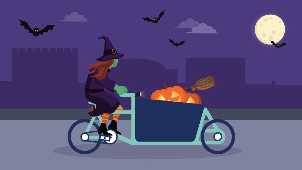 🧙‍♀️Forget broomsticks! Cargo bikes can handle ALL your business needs—no magic required.  Whether you’re hauling supplies, or making deliveries, these bikes can carry it all - hire one for FREE - don't be scared! buff.ly/3TBp96l 
No tricks, just business logistics treats🎃