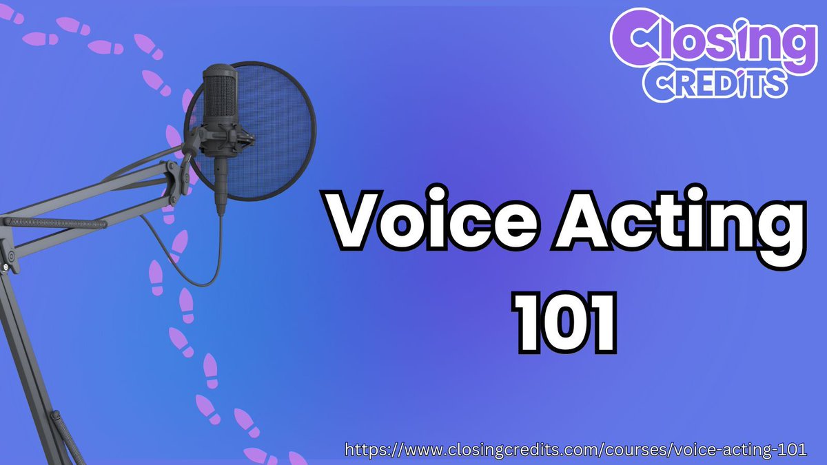 CloseCredits's tweet image. Sign up now and kick start the new year with Voice Acting 101 in January! In 6 weeks, you'll learn how to use your voice with various techniques and improve your acting, speaking, and confidence! For those looking to get started in voice over or even learn more about your vocal…