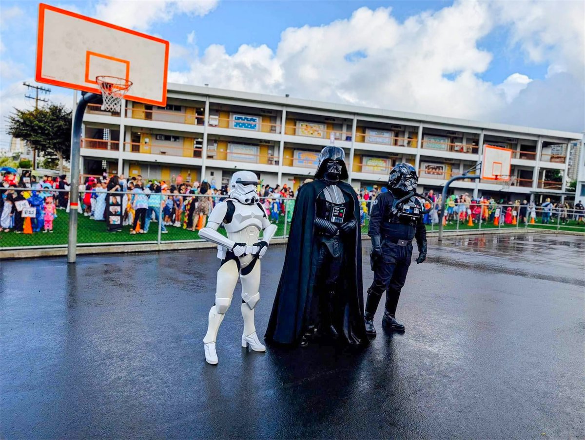 Hongwanji Mission School Halloween Parade. Students did a school-wide parade around the campus grounds as members of the Pacific Outpost were there to cheer them on and take photos. Thank you for inviting us to this event! #Pac501st #PacificOutpost #TI51516 #TK80889 #SL30598