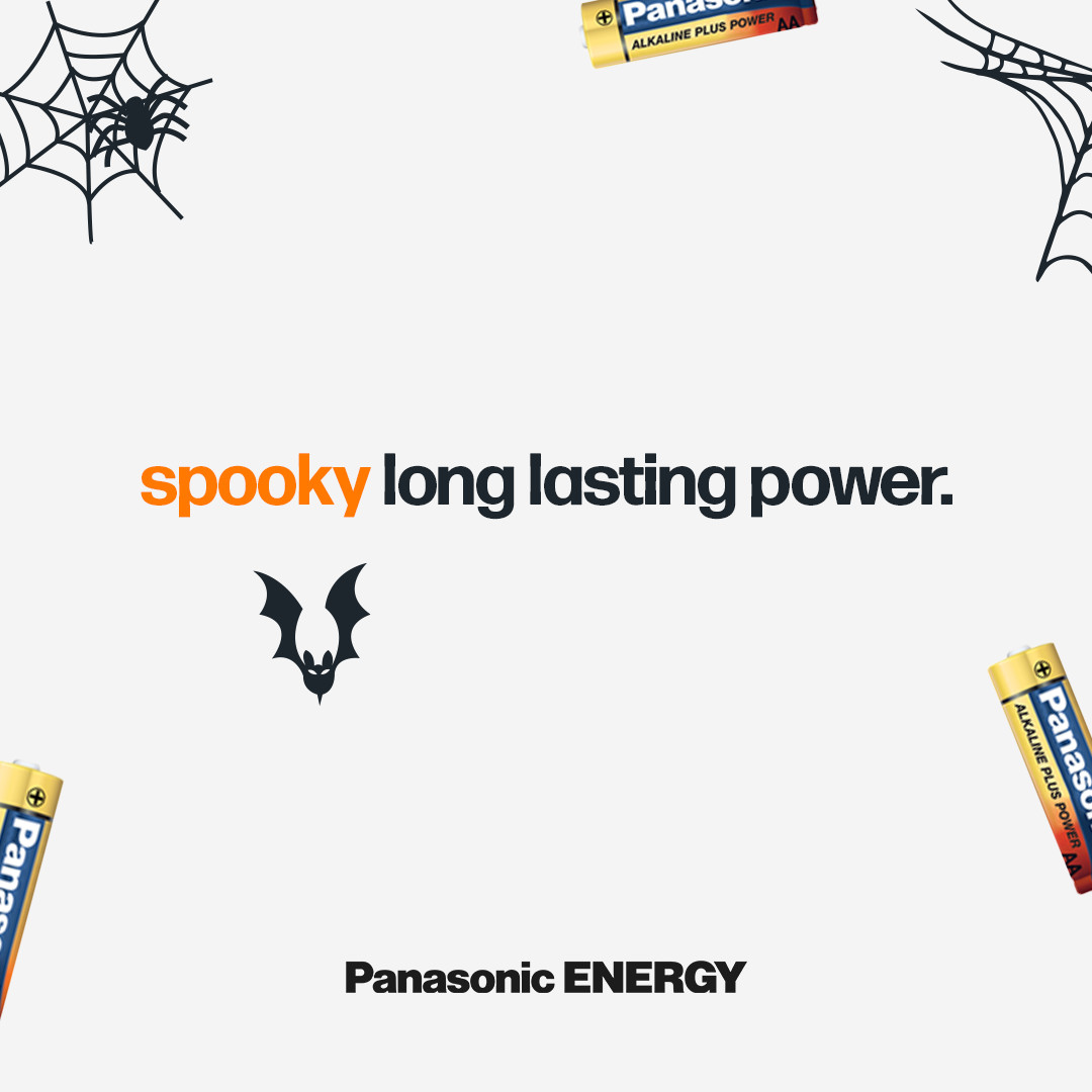 PanasonicBatt's tweet image. Our Alkaline plus batteries are so long lasting that it's getting spooooky! #Batteries #PowerUpYourHalloween #EnergizeTheSeason #Panasonic