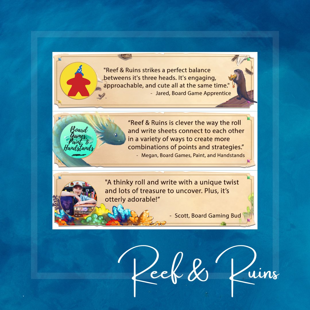 Some more reviews on Reef &amp; Ruins❤️ don't miss out, back the kickstarter before time is up! weirdgiraffegames.com/RR25