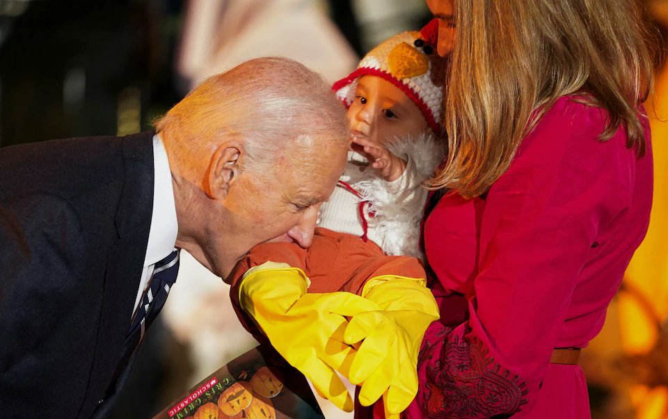 Joe Biden bites 4 babies at White House Halloween party.

Follow: <a href="/AFpost/">AF Post</a>