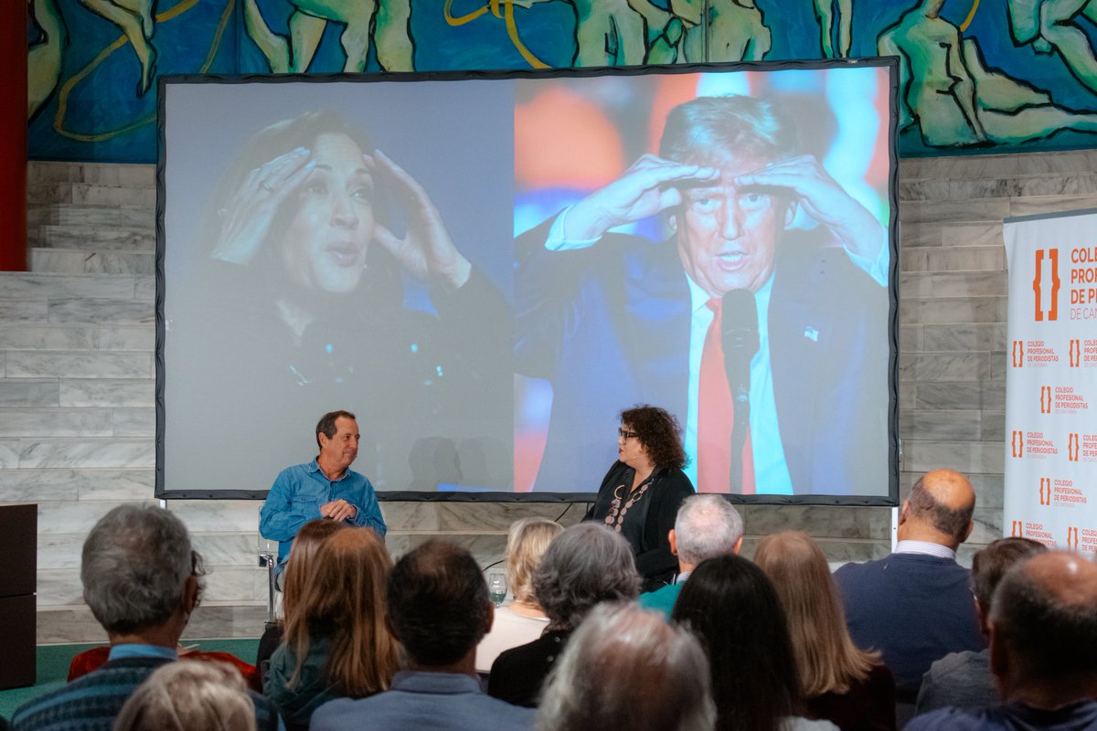 Periodistascant's tweet photo. El análisis de las elecciones de Estados Unidos del periodista Fernando García despertó gran interés con el aforo lleno de la sala María Blanchard del Palacio de Festivales de Cantabria.
#ForodePeriodismo #MatildeZapata https://t.co/ccZn4PlKff