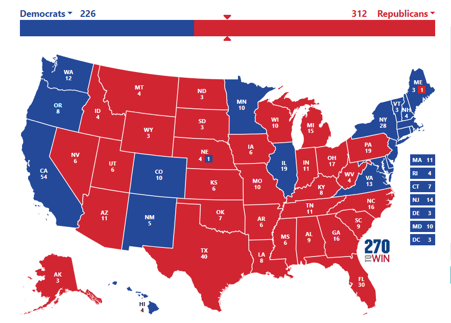 eviljayofficial's tweet photo. Ok, AtlasIntel's *real* final poll, transcribed onto a map for a visual. https://t.co/yGN0Hw8dbJ