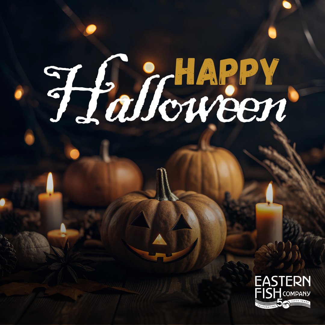 EasternFishCo's tweet photo. Sending you spooky wishes and sweet treats this Halloween! Have a frightfully fun day! 👻🍬 Happy Halloween from Eastern Fish! https://t.co/DNK1uPU0HI