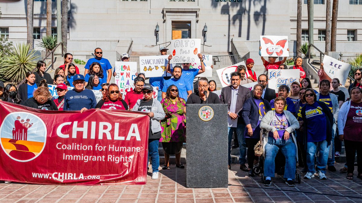 CALimmigrant's tweet image. This week, @CALimmigrant and 70+ allies urged the LA City Council to protect everyone who calls LA home by advancing the Sanctuary Ordinance. With former Sheriff Jim McDonnell, known for collaborating with ICE, in the running for LAPD Chief, we need real protections.  #ICEOutOfLA
