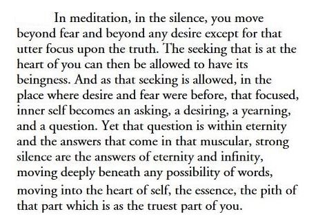 "In meditation, in the silence, you move beyond fear and beyond desire, except that utter focus upon the truth. The seeking that is at the heart of you can then be allowed to have its beingness."

bit.ly/3D4XUsF
