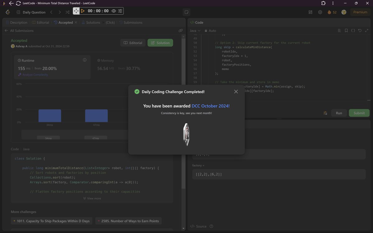ImAshray's tweet photo. Day 49-51of #100DaysOfCode     
Solved POTD in @LeetCode
Continuing @TheOdinProject after a break. Will soon complete the JS section and will start reading react docs.
#LeetCode #DSA #LearnInPublic #theodinproject https://t.co/ZSdOMPoiSz