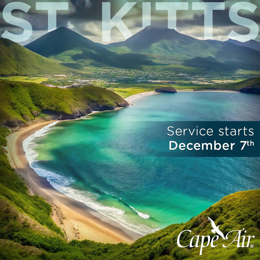 Take the road less traveled with our newest Caribbean route to St. Kitts. Service starts December 7th. Book your unforgettable island getaway today at capeair.com.
.
.
.
#flycapeair
