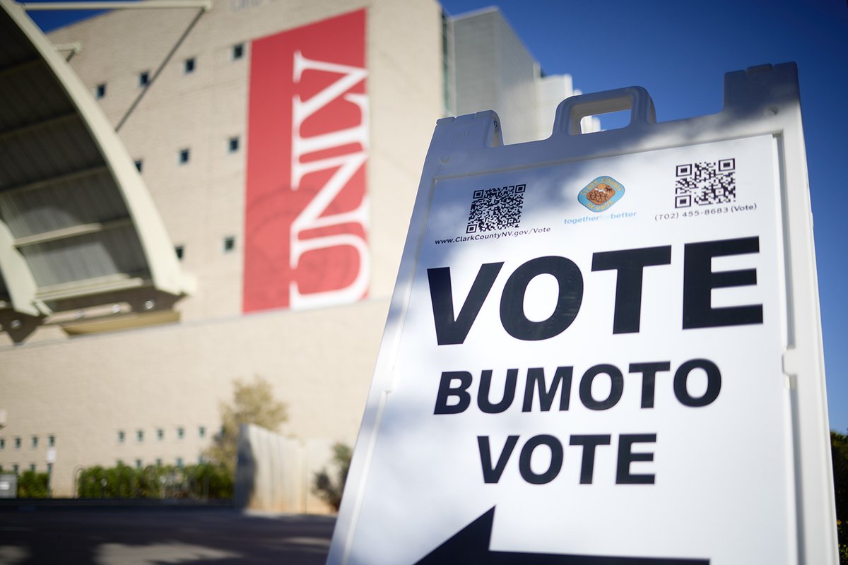 Have you got your UNLV I Voted Sticker yet? Early voting is open until 6 p.m. today and from 9:30 to 6 p.m. on Friday. Or if you want to vote on election day, the polling location is open from 7 a.m. to 7 p.m.
