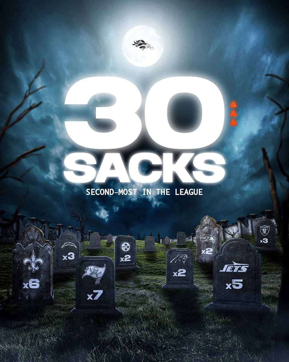 Broncos's tweet photo. QBs beware 👻🪦 https://t.co/5fApsbEHQx