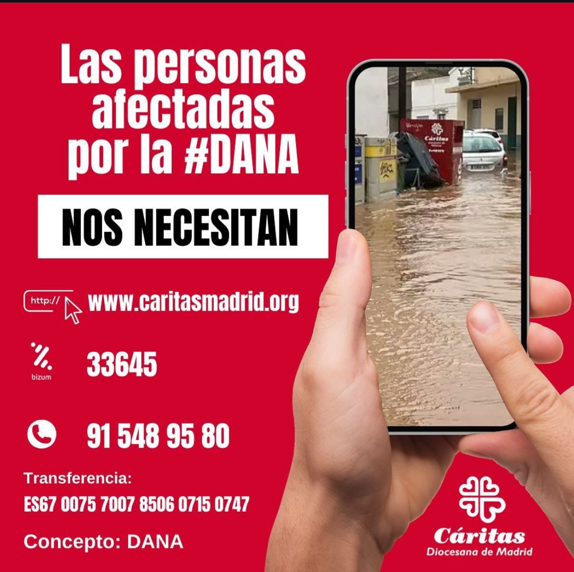 Desde @scoutsdemadridmsc nos unimos a las condolencias para con las familias de las víctimas de la #Dana. 
Recomendamos en estos momentos a los grupos scout y personas interesadas en aportar, que se haga a través de @caritasmadrid y su campaña.

#dana #solidaridad #servicio