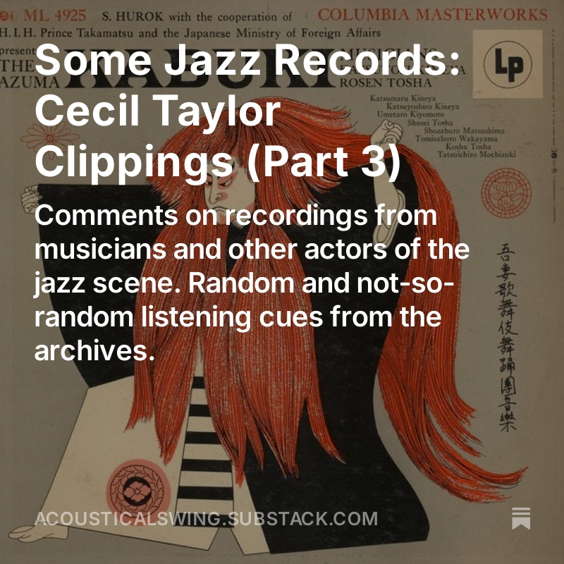 avantgardejazz's tweet photo. Some Jazz Records: Cecil Taylor Clippings (Part 3) https://t.co/H1359eLHIX