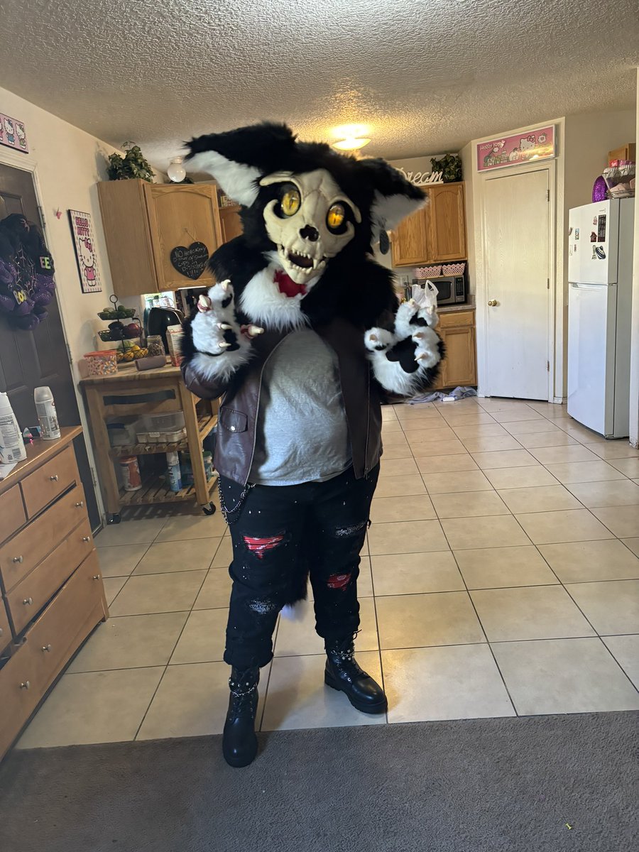 JayAndNight1's tweet photo. #halloween2024 #Halloween #fursuit Unfinished with her but she is wearable for Halloween. Happy Halloween everyone 🎃 https://t.co/Pf4NkWZarW
