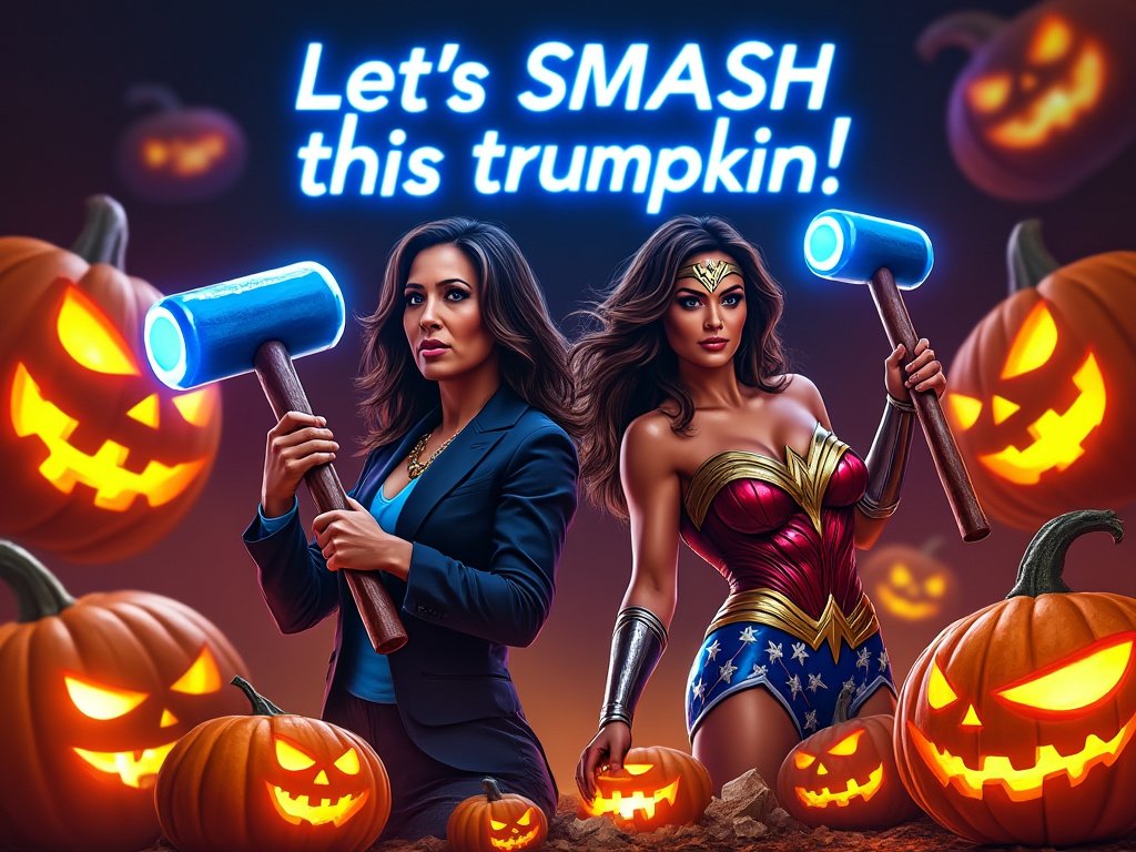 Brian_3000's tweet photo. Happy Halloween! Here's the Let's smash this Trumpkin" with wonder woman Drop. Enjoy! #HarrisWalz2024 #VoteForHarris #WalzForTheWin #TeamWalz #WalzNation #HarrisForChange #LetsGoWalz #WalzItOut #HarrisIn2024 #FutureWithWalz #WalzForAll #HarrisForEveryone #WalzIsTheOne #MakeItWalz #HarrisForThePeople #WalzGoals #WalzVibes #HarrisForAmerica #Walz4Progress #HarrisRocks2024 #WalzOnTheRise #HarrisForUnity #WalzForHope #SupportHarris #Walz4TheFuture #HarrisForSuccess #WalzToVictory #HarrisForYou #WalzInCharge #VoteWalz2024
