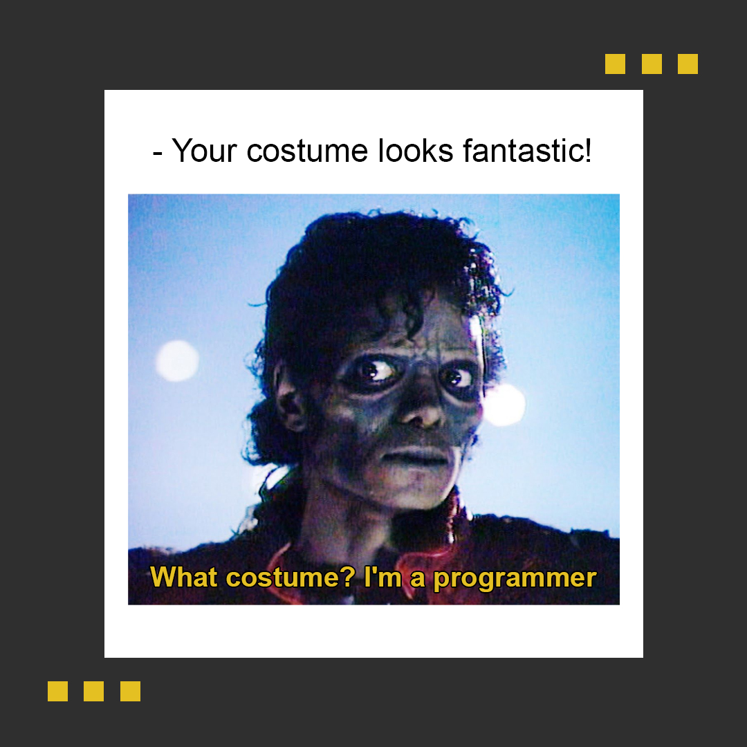 ComITorg's tweet image. When late-night coding turns you into a real-life zombie! 🧟♂️
Happy Halloween to all the coders out there, working through the spookiest bugs and scariest deadlines. 🎃👾
#happyhalloween #debuggingnightmares #spookycode