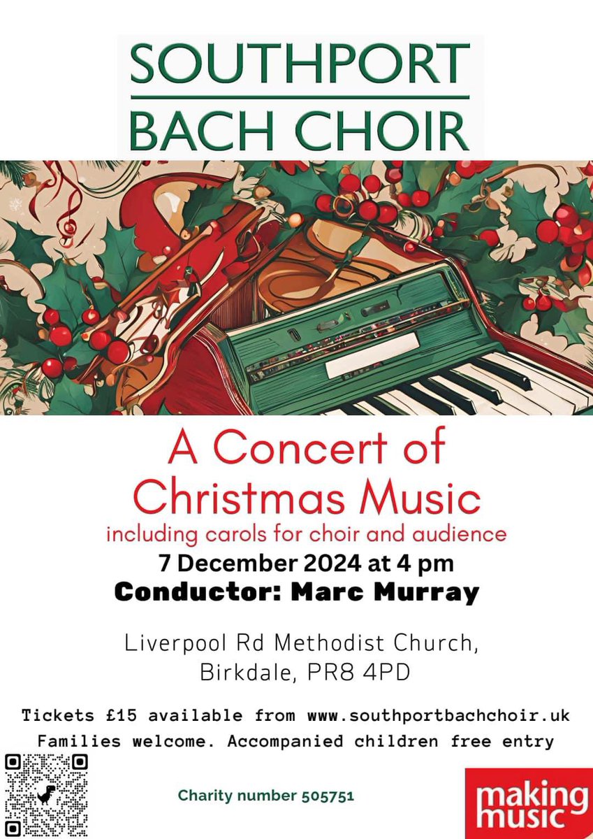 Our Christmas concert <a href="/SouthportBach/">Southport Bach Choir</a> includes the Missa Carolae by James Whitbourn, who passed away earlier this year. Programme includes works by Warlock, Judith Weir, John Tavener, not forgetting Sir John Rutter and some audience carols too. Save the date