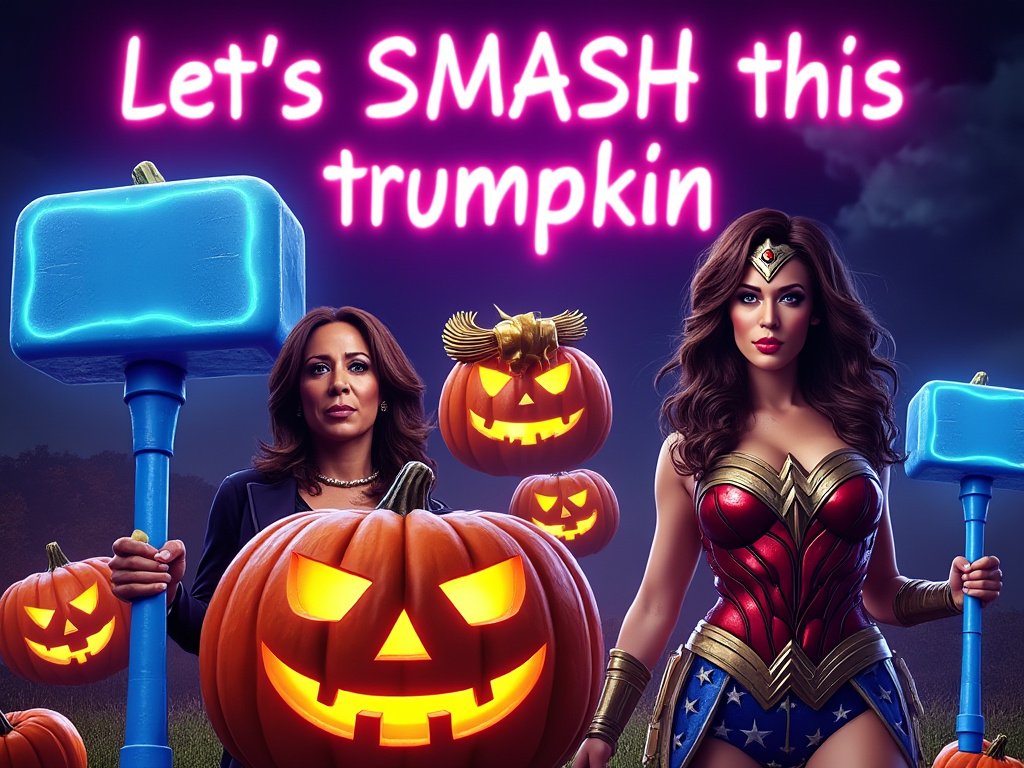 Brian_3000's tweet photo. Happy Halloween! Here's the Let's smash this Trumpkin" with wonder woman Drop. Enjoy! #HarrisWalz2024 #VoteForHarris #WalzForTheWin #TeamWalz #WalzNation #HarrisForChange #LetsGoWalz #WalzItOut #HarrisIn2024 #FutureWithWalz #WalzForAll #HarrisForEveryone #WalzIsTheOne #MakeItWalz #HarrisForThePeople #WalzGoals #WalzVibes #HarrisForAmerica #Walz4Progress #HarrisRocks2024 #WalzOnTheRise #HarrisForUnity #WalzForHope #SupportHarris #Walz4TheFuture #HarrisForSuccess #WalzToVictory #HarrisForYou #WalzInCharge #VoteWalz2024