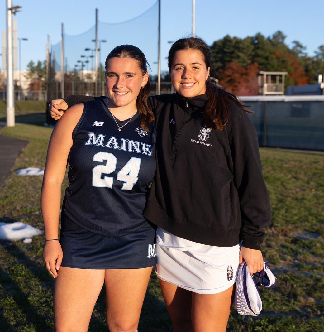 TrentSport's tweet photo. Great to see two former 1st XI legends coming up against each other over in the USA 🏑🇺🇸
#TrentSport #Hockey ⚪️🔵🔴 #Triggs #Penty
@MaineFH @ualbanyfh https://t.co/2hisQ2OUrZ