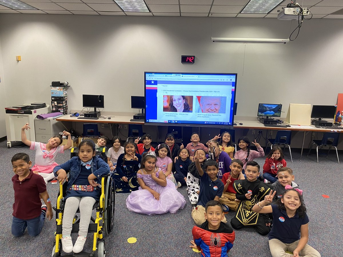 Our students are excited to participate in a mock presidential election today so they can learn more about the election process.