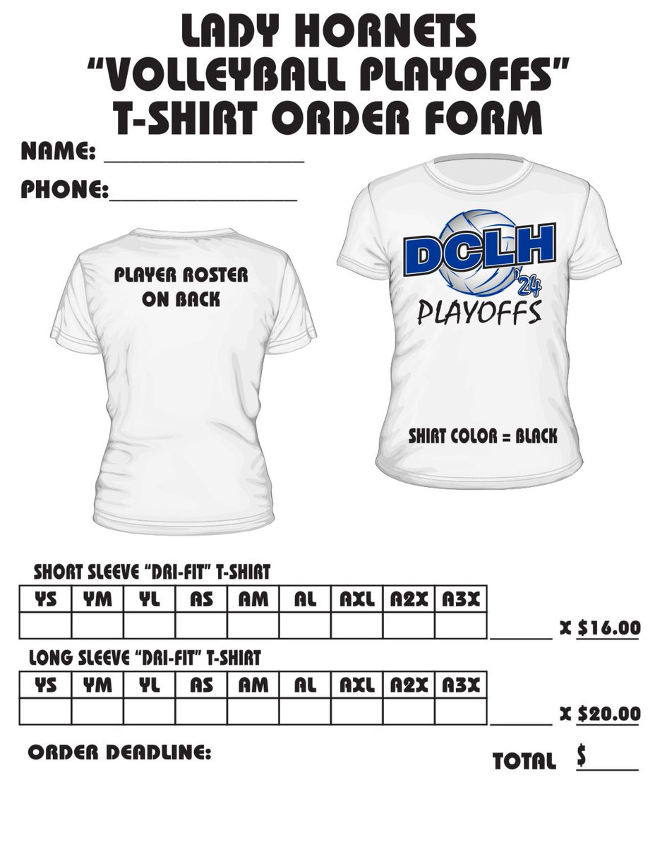 Orders due tomorrow by 10am.