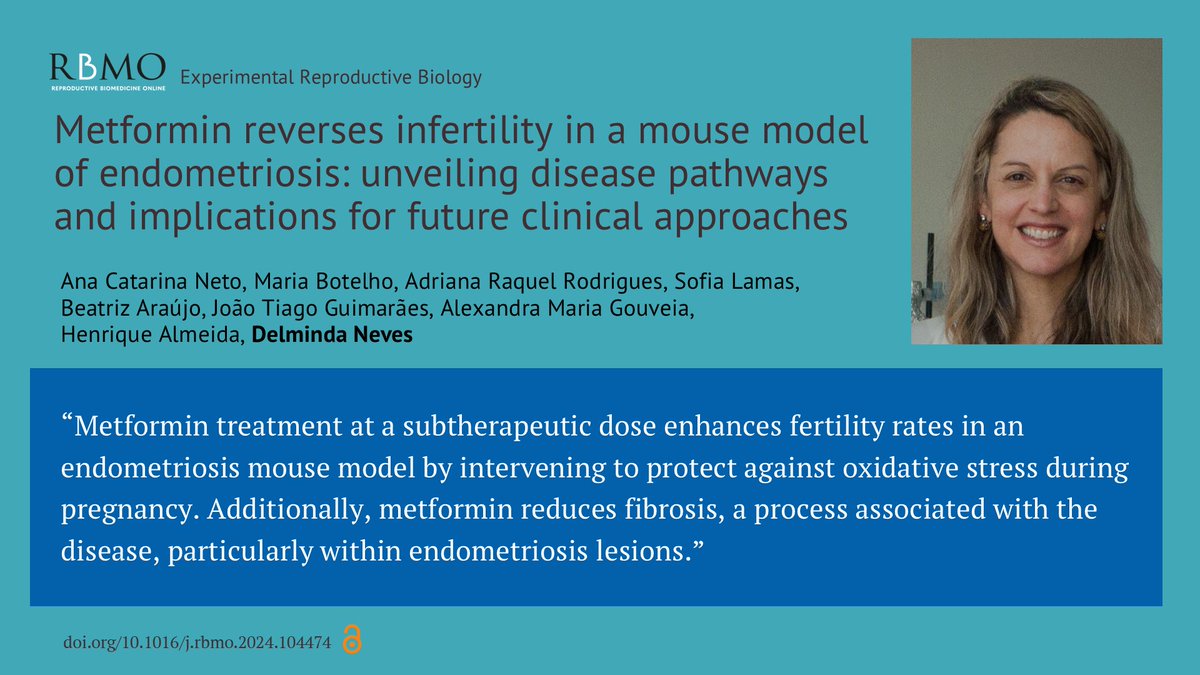 Reproductive BioMedicine Online (@rbmonline) on Twitter photo This study establishes a murine model illustrating the reversal of infertility associated with ENDO through metformin treatment. This relationship is likely through anti-inflammatory properties manifested in pregnancy.
doi.org/10.1016/j.rbmo… This study establishes a murine model illustrating the reversal of infertility associated with ENDO through metformin treatment. This relationship is likely through anti-inflammatory properties manifested in pregnancy.
doi.org/10.1016/j.rbmo…