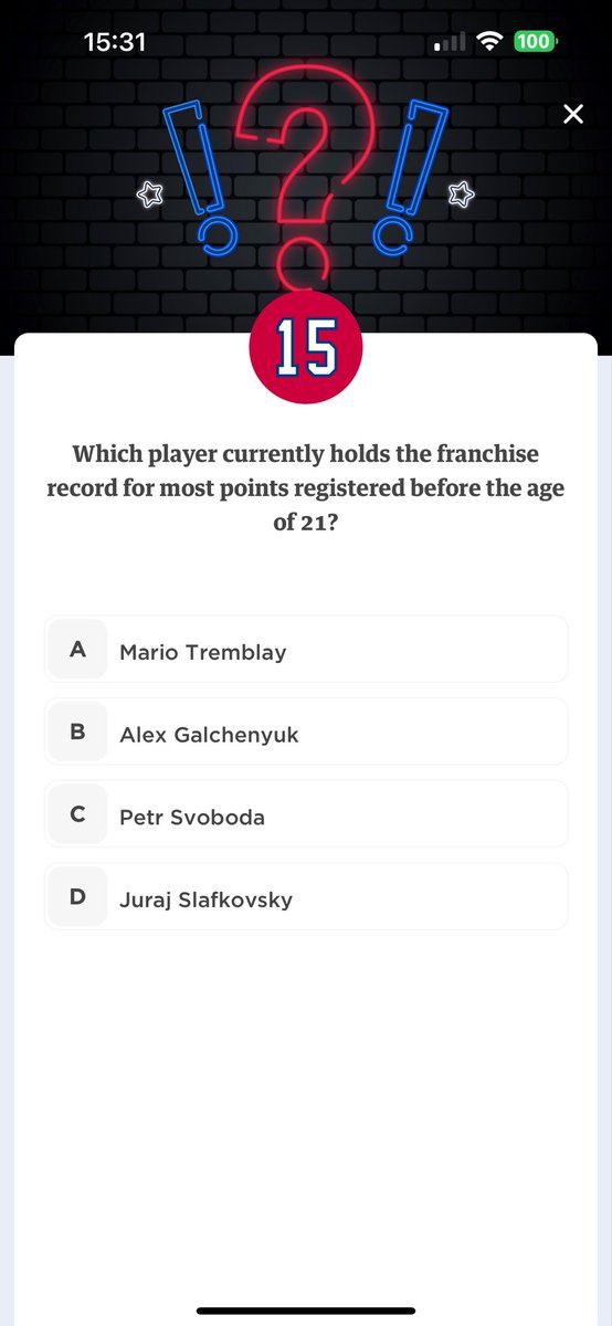 #club1909codes #gohabsgo 

Question of the day found at Oct 9 2024

Answer should be Mario Tremblay