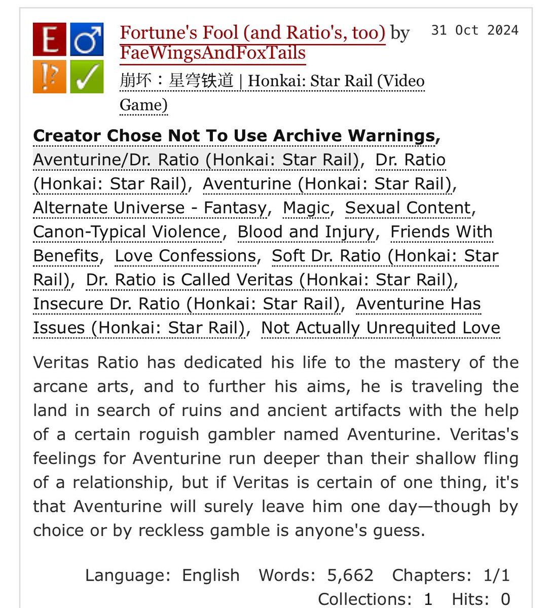 "Fortune's Fool (and Ratio's, too)"

My piece for the <a href="/ratiorinebang/">Ratiorine Bang | Posting Period (October)!</a> in collaboration with <a href="/revhreicrux/">revhreicrux</a>

🔗archiveofourown.org/works/59869666

#ratiorine