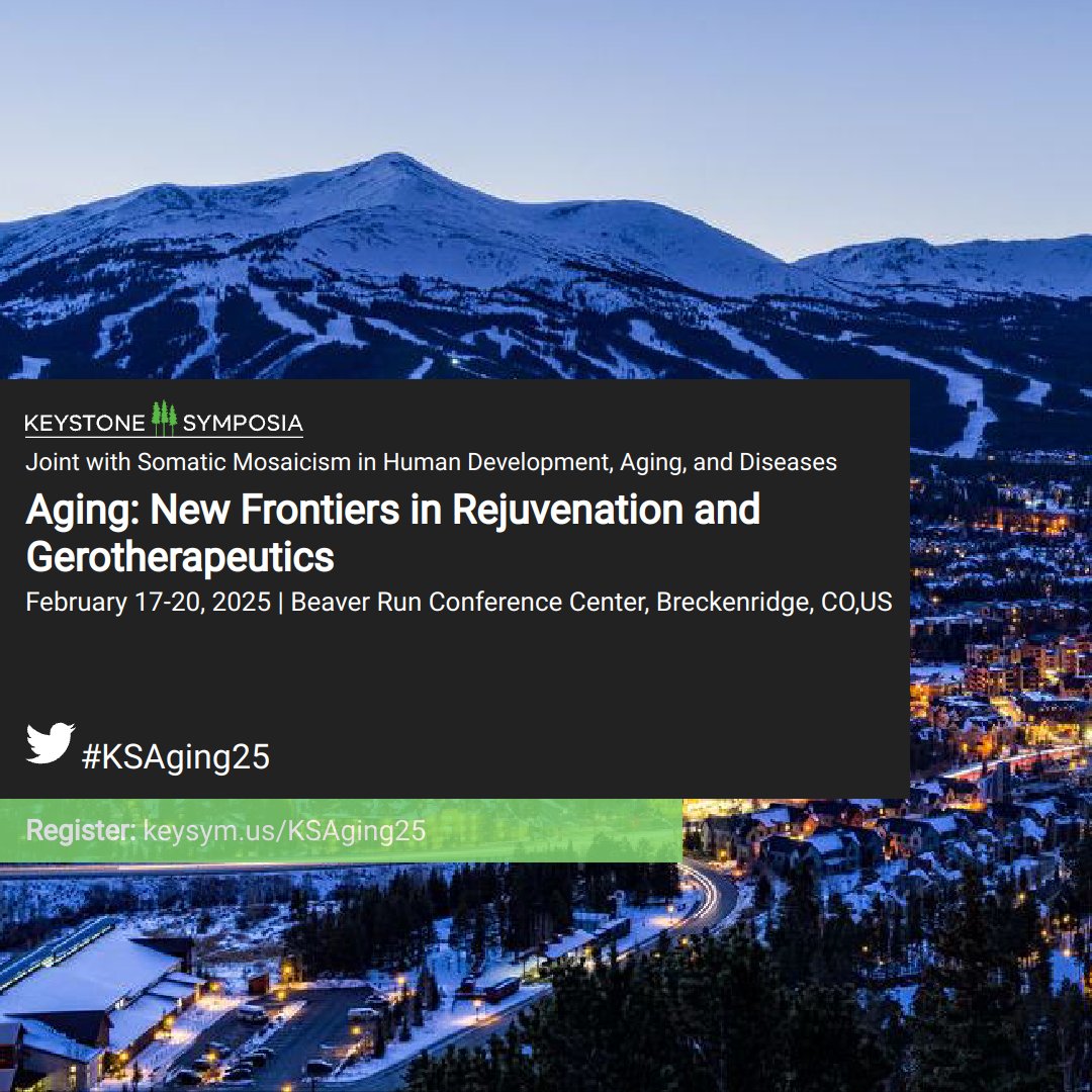 Webb Lab @ The Buck Institute (@thewebblab) on Twitter photo Register now for the 2025 Keystone meeting on Aging and Gerotherapeutics! Includes an excellent lineup of talks on epigenetic mechanisms of aging including @gio_SiGa, Vera Gorbunova, Shelley Berger, and a keynote by <a href="/BrunetLab/">Brunet Lab</a>!
<a href="/BrownBoA/">Brown Center on the Biology of Aging</a> <a href="/dariovalenzano_/">Dario Riccardo Valenzano🐟🦠🤌🏽</a> <a href="/DrMorganLevine/">Morgan Levine</a> Register now for the 2025 Keystone meeting on Aging and Gerotherapeutics! Includes an excellent lineup of talks on epigenetic mechanisms of aging including @gio_SiGa, Vera Gorbunova, Shelley Berger, and a keynote by <a href="/BrunetLab/">Brunet Lab</a>!
<a href="/BrownBoA/">Brown Center on the Biology of Aging</a> <a href="/dariovalenzano_/">Dario Riccardo Valenzano🐟🦠🤌🏽</a> <a href="/DrMorganLevine/">Morgan Levine</a>