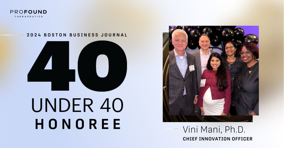 We had an amazing time at the <a href="/BosBizJournal/">Boston Business Journal</a> #40Under40 ceremony, celebrating our very own <a href="/vinidhra/">Vinidhra Mani</a> as one of Boston's rising leaders making a real impact. Congratulations, Vini, on this incredible accomplishment!