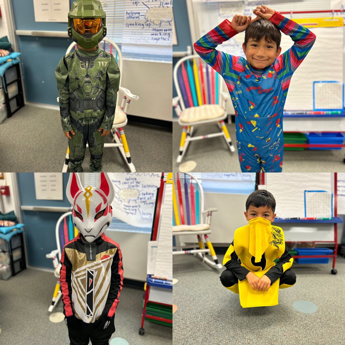MrsInglat's tweet photo. Happy Halloween from Mrs. Inglat’s 2nd Dual! We had a blast today dressing up and celebrating! I couldn’t disappoint any of my students who voted for my costume, so I dressed up in 4 different costumes throughout the day! @VV_Voyagers https://t.co/AsnnowbHdm