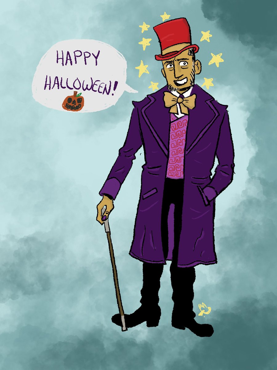Have a wonderful Halloween, my friends. 🖤🖤🖤 #sketchcharlotte #charlotteiscreative #willywonka