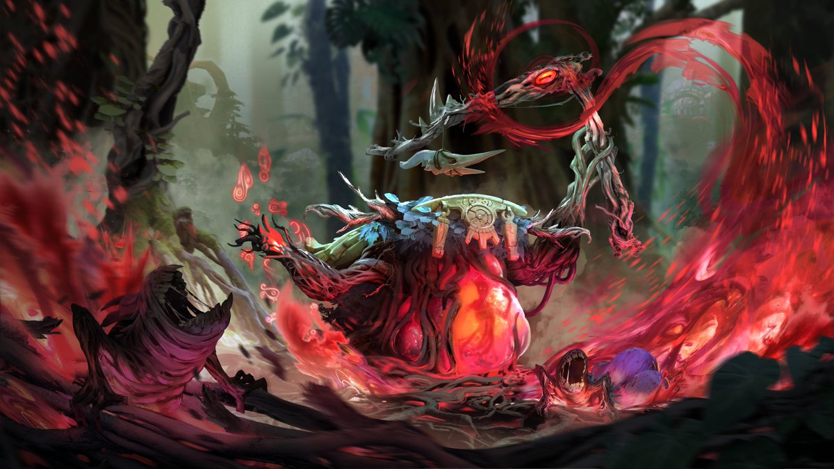 If you want to see something terrifying (but also eerily beautiful) to celebrate the end of this #SpookyMonth, how about this concept art of the formidable Brood Anchor, an Aru unit that will make you think twice before getting too close!