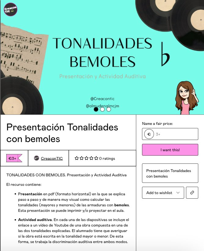 TONALIDADES CON BEMOLES. Presentación y actividad auditiva. Disponible en nuestra cuenta de Gumroad 🎼🎶 #recursosmusicales
➡️ mariajesusmusica.gumroad.com/l/orehb?layout…