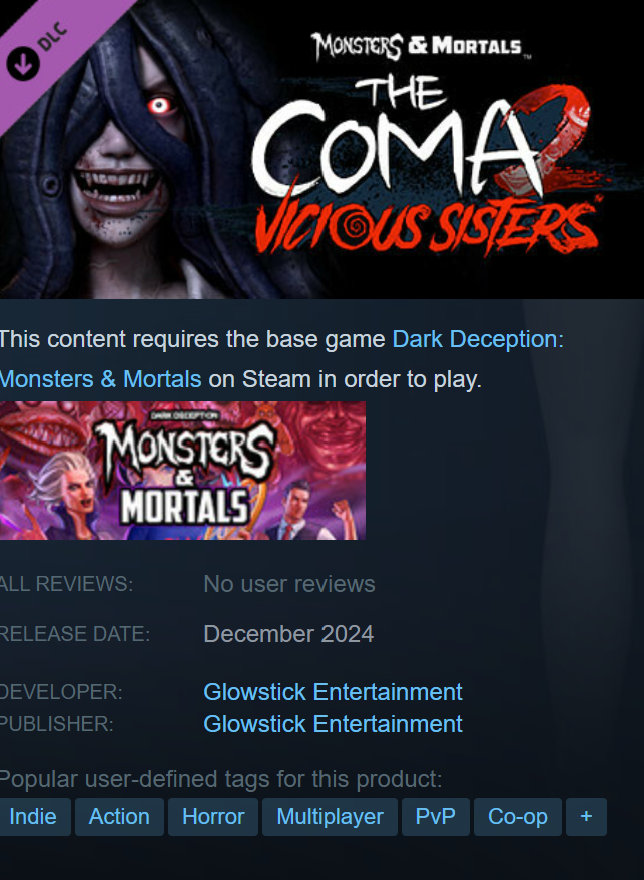 DarkDNews's tweet image. #MonstersandMortals &amp;amp; #SuperDarkDeception News:
According to their Steam pages, SDD Chapter 2 and #TheComa 2 DLC for M&amp;amp;M have both been delayed to December.