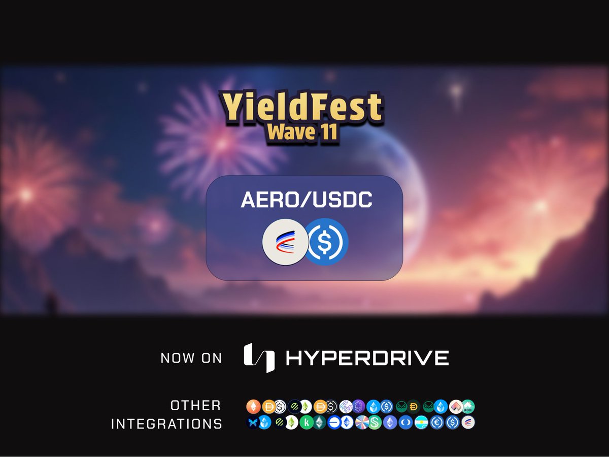 1/ ✈️ Hyperdrive is taking flight with a new <a href="/AerodromeFi/">Aerodrome</a> integration, and the cabin is packed with AERO rewards! Enjoy this yield opportunity and new ways to take your LP strategy to a higher altitude.