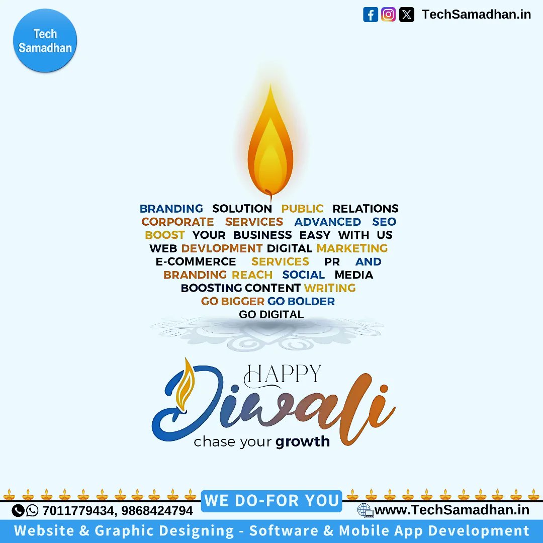 TechSamadhan's tweet photo. Shubh Deepawali🪔
May Goddess Lakshmi shower prosperity &amp; Lord Ganesha remove obstacles for ur business.
Wishing u a sparkling online presence &amp; a successful digital journey!
#HappyDiwali #Lakshmi #Ganesha #DigitalPartners
🌐 https://t.co/8rS1du1w5V
#websiteDesign #GraphicDesign https://t.co/BbujYKWhn6