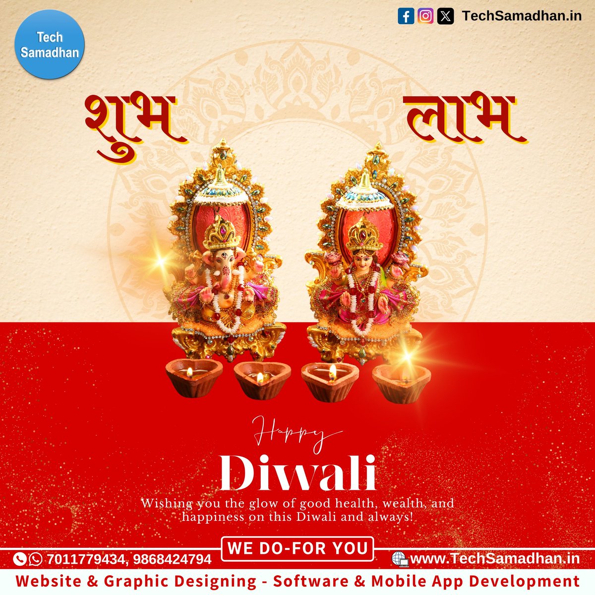 TechSamadhan's tweet photo. Shubh Deepawali🪔
May Goddess Lakshmi shower prosperity &amp; Lord Ganesha remove obstacles for ur business.
Wishing u a sparkling online presence &amp; a successful digital journey!
#HappyDiwali #Lakshmi #Ganesha #DigitalPartners
🌐 https://t.co/8rS1du1w5V
#websiteDesign #GraphicDesign https://t.co/BbujYKWhn6