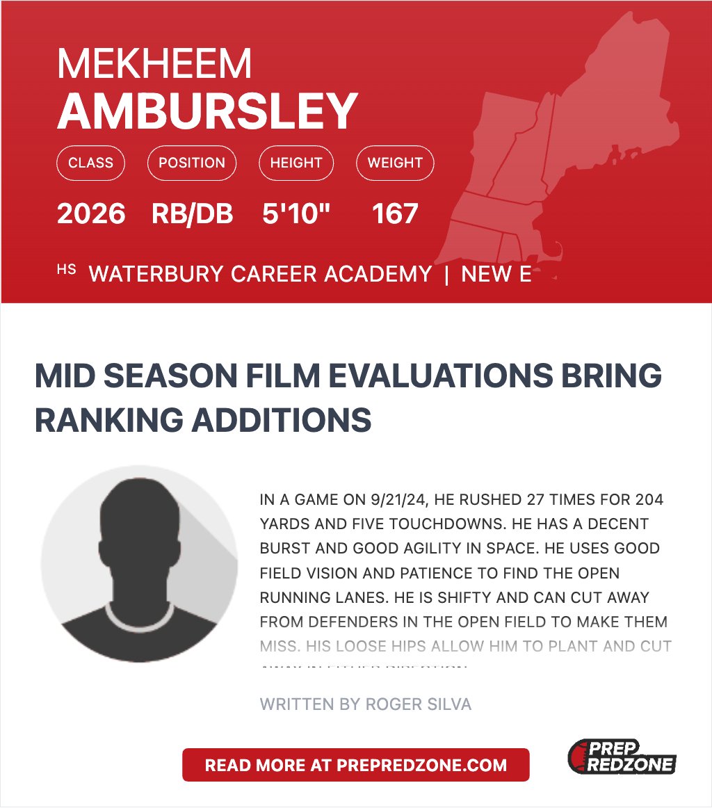 2026 Mekheem Ambursley
<a href="/Mekheem22/">Mekheem Ambursley</a> 
Link: prepredzone.com/2024/10/mid-se…  #PREPREDZONENEWENGLAND #SCOUTINGNEWENGLAND
