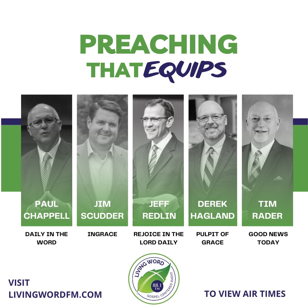 livingword881's tweet photo. Hear these programs and more when you listen to @livingword881 or online at https://t.co/iNPWUAfu1W.

Visit https://t.co/dwJWNe0XFj for air times.

@PaulChappell @JimScudderJr @JeffRedlin @DerekHagland https://t.co/9gHeKK222n