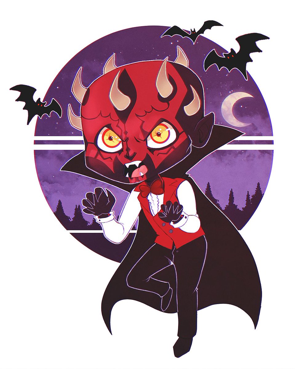 Moonlitalien's tweet photo. Don't have any new art for Halloween this year so check out this lil vampire Maul from a few years ago :3

#starwars #darthmaul https://t.co/gwHnZnV8Em