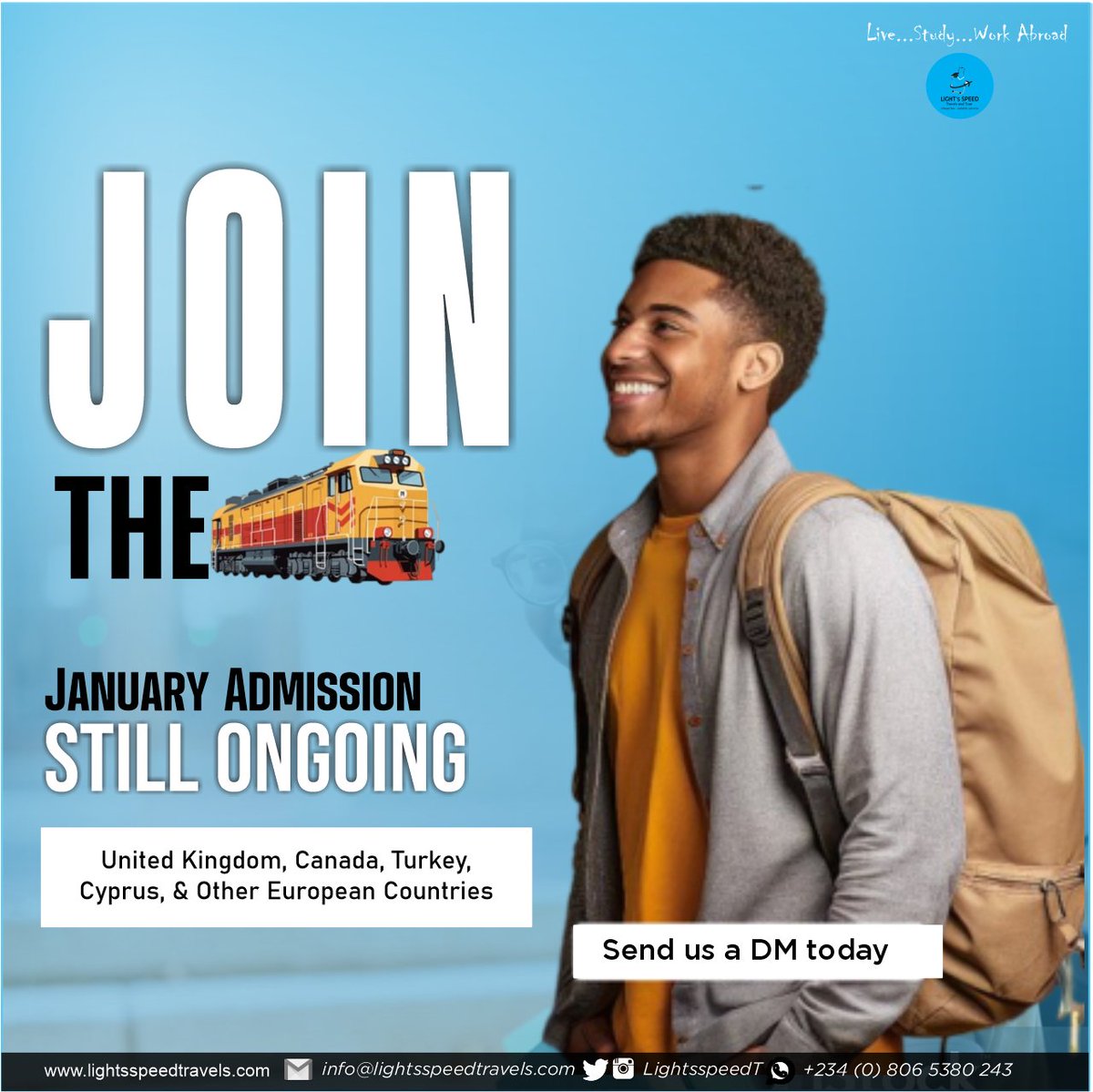 Join the Train. We are still applying on behalf of students worldwide to schools in the UK, Canada, Turkey, Cyprus, and Europe. We make it more affordable and easier.

#poison Christiano Ronaldo CULT #AWUKE Fubara Wizkid #SayNoToAndrocide Santaco Bro to Bro Deputy President